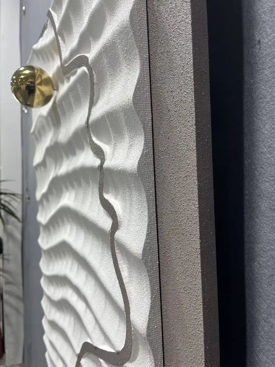 Oak Wood Carving Hand Painted Wall Art Vertical Design | Art Smiley Decor UAE