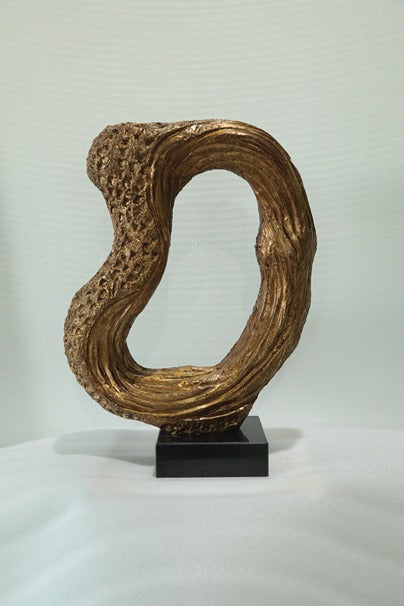 Textured Oval Resin Sculpture N2 artistic sculpture by Artsmiley