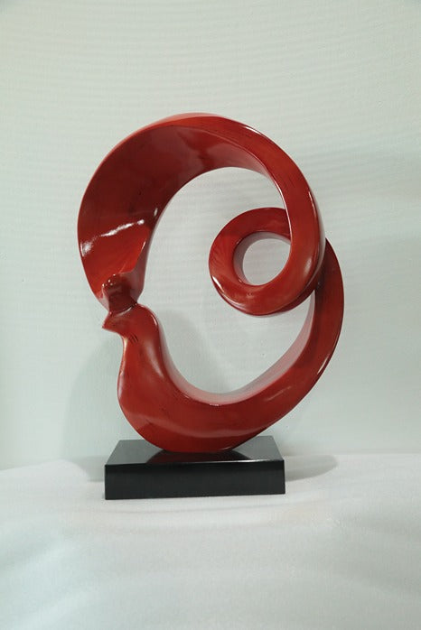 Red Swirl Resin Sculpture artistic sculpture by Artsmiley
