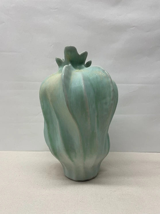 Green Gourd Ceramic Vase