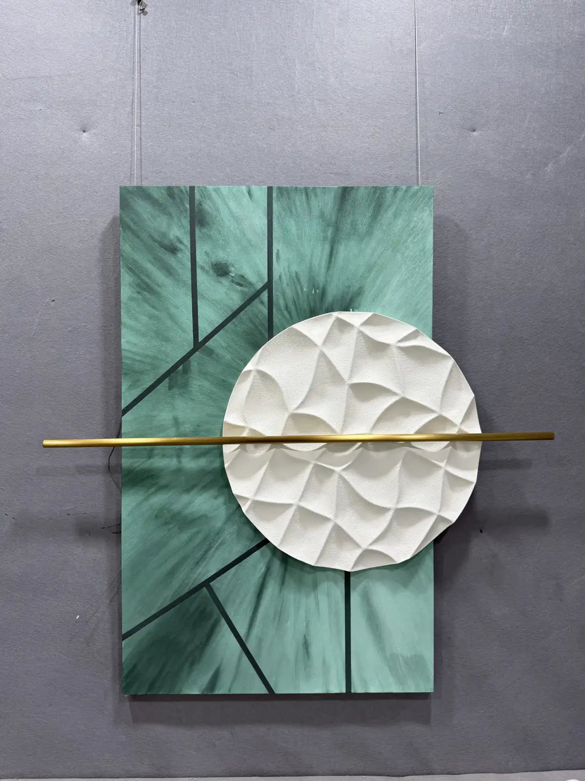 Walnut Wood Carving Hand Painted Wall Art Vertical Design | Art Smiley Decor UAE