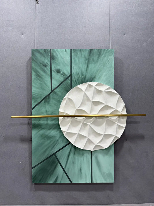 Walnut Wood Carving Hand Painted Wall Art Vertical Design | Art Smiley Decor UAE