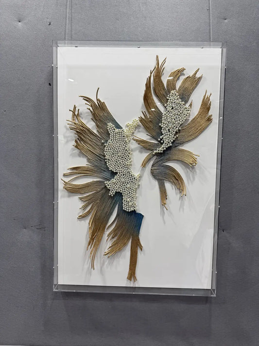 Ripple Paper Art Contemporary Wall Decor Vertical Design | Art Smiley Decor UAE