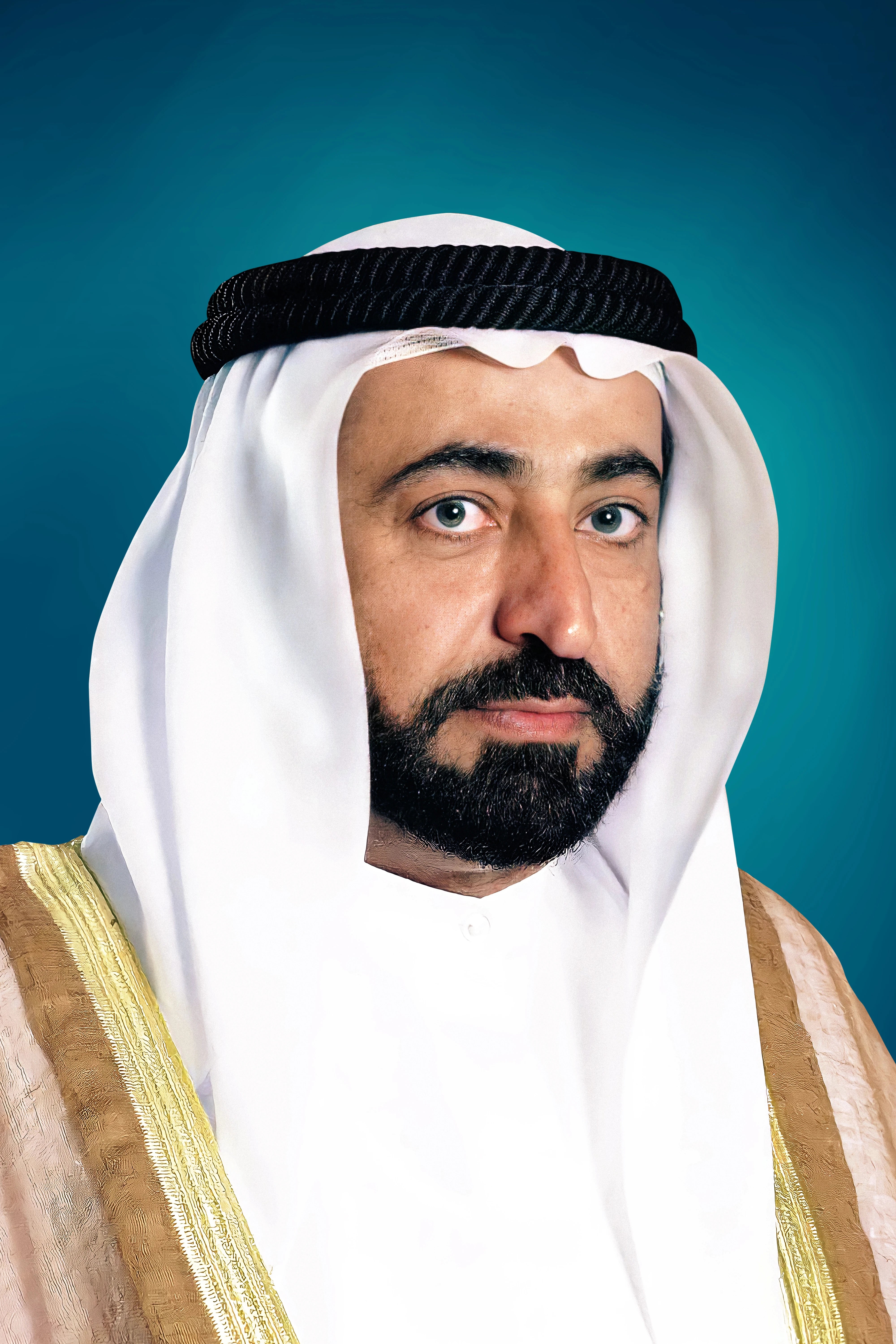 Sultan Bin Muhammad Al Qasimi Blue Grunge Portrait