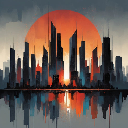 Dubai Mirage Sunset Reflections Wall Art