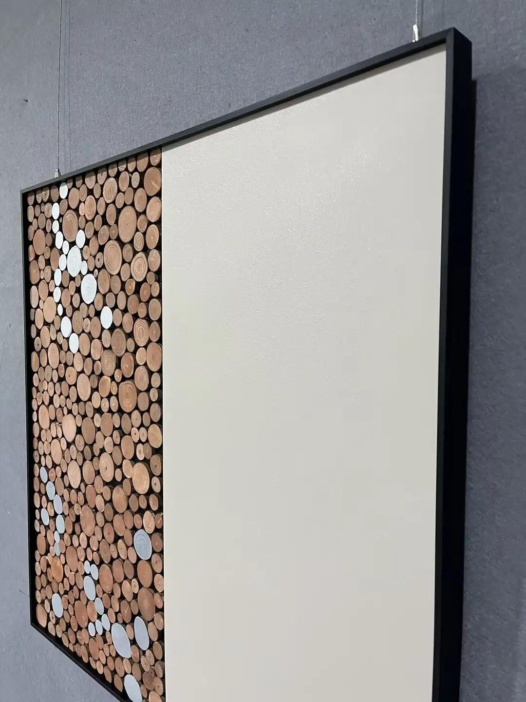 Raw Natural Wood Slice Wall Art Vertical Design | Art Smiley Decor UAE
