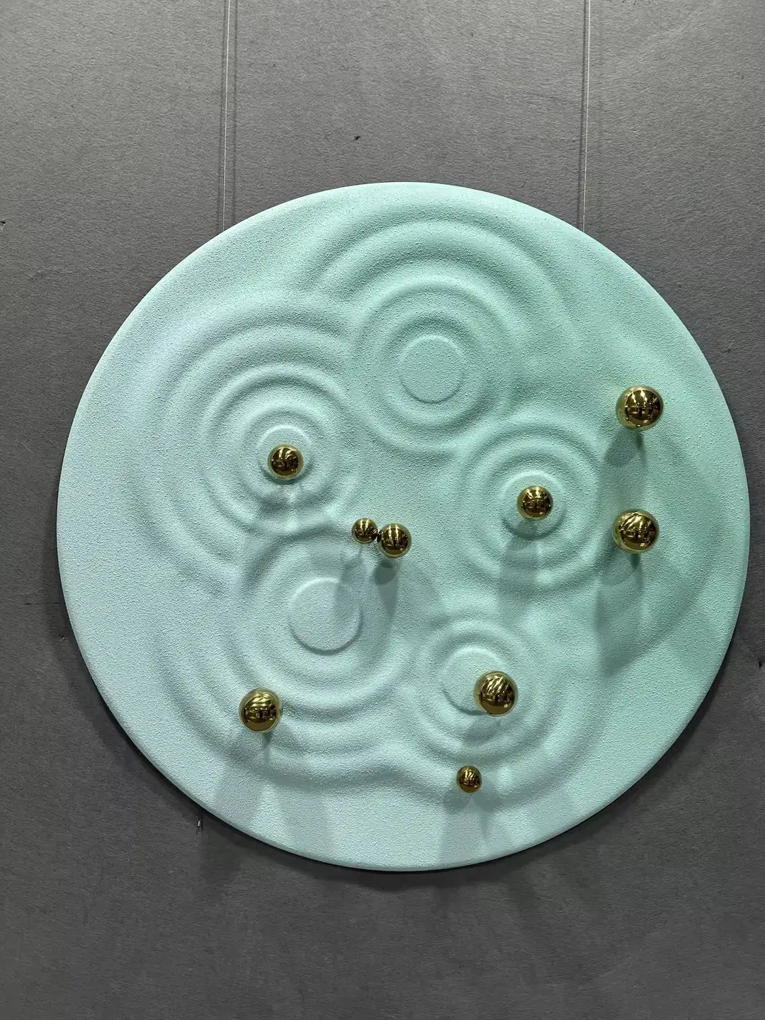 Grain Wood Carving Hand Painted Wall Art Round Design | Art Smiley Decor UAE