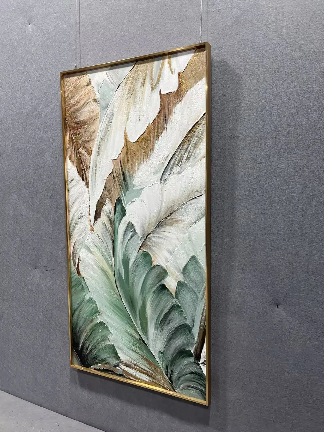 Tonal Hand Painted Abstract Wall Art Vertical Design | Art Smiley Decor UAE