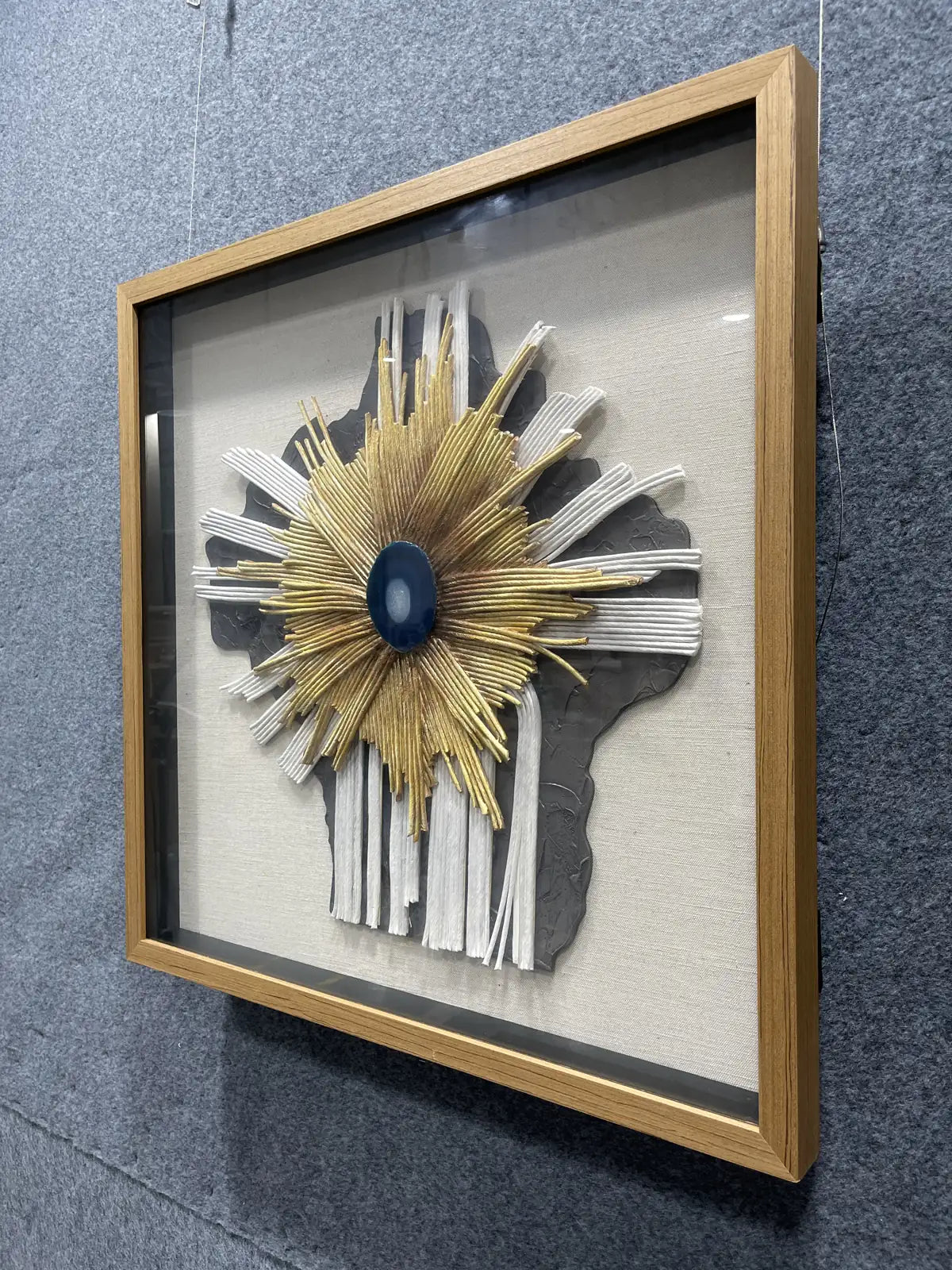 Feathered Paper Art Contemporary Wall Decor Square Design | Art Smiley Decor UAE