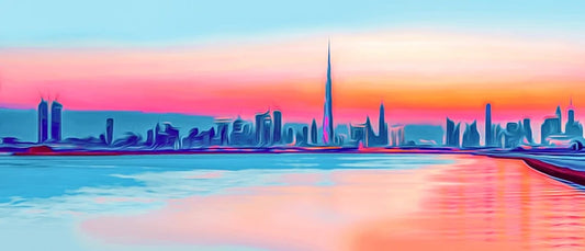 Dubai Skyline 03D Skyline wall art