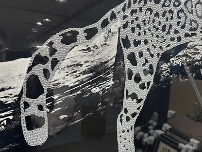 Crystal Leopard Wall Decor Landscape Design | Art Smiley Decor UAE