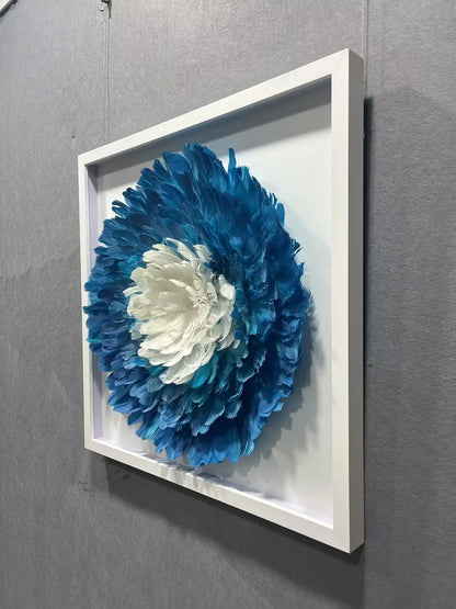 Wispy Feather Texture Contemporary Wall Art Square Design | Art Smiley Decor UAE