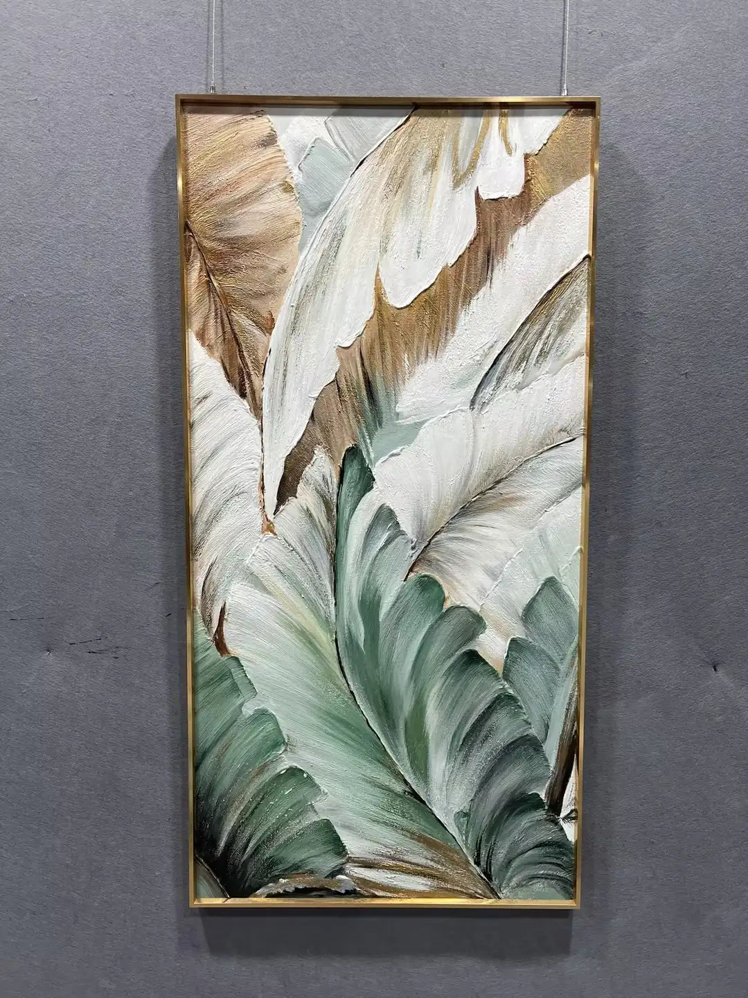 Tonal Hand Painted Abstract Wall Art Vertical Design | Art Smiley Decor UAE