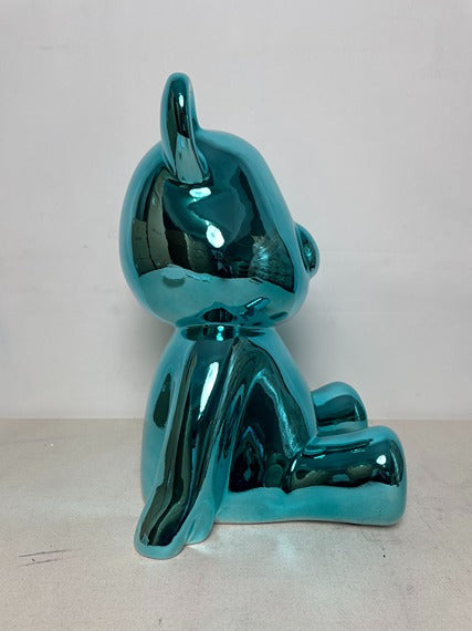 Teddy Bear Teal Resin Sculpture artistic sculpture by Artsmiley