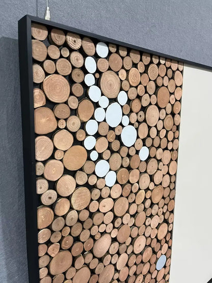 Raw Natural Wood Slice Wall Art Vertical Design | Art Smiley Decor UAE