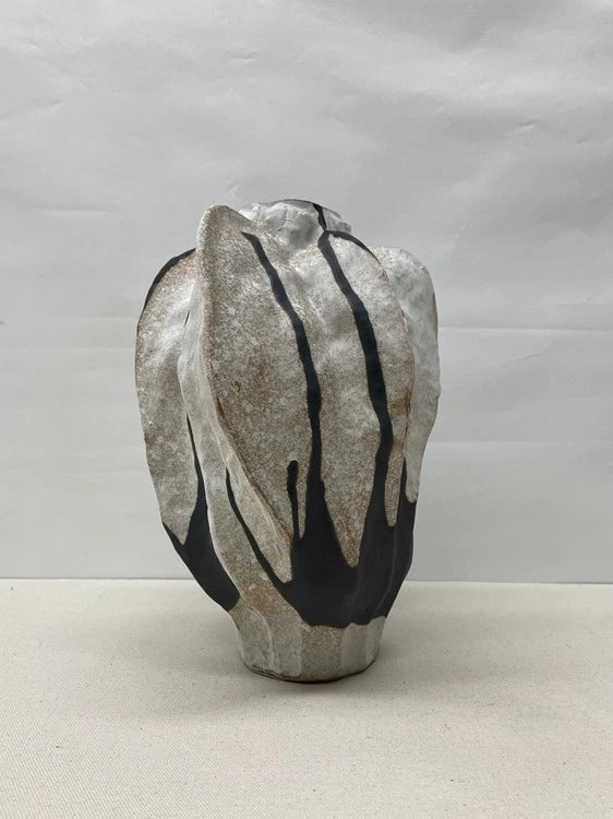 Striped Belly Ceramic Vase