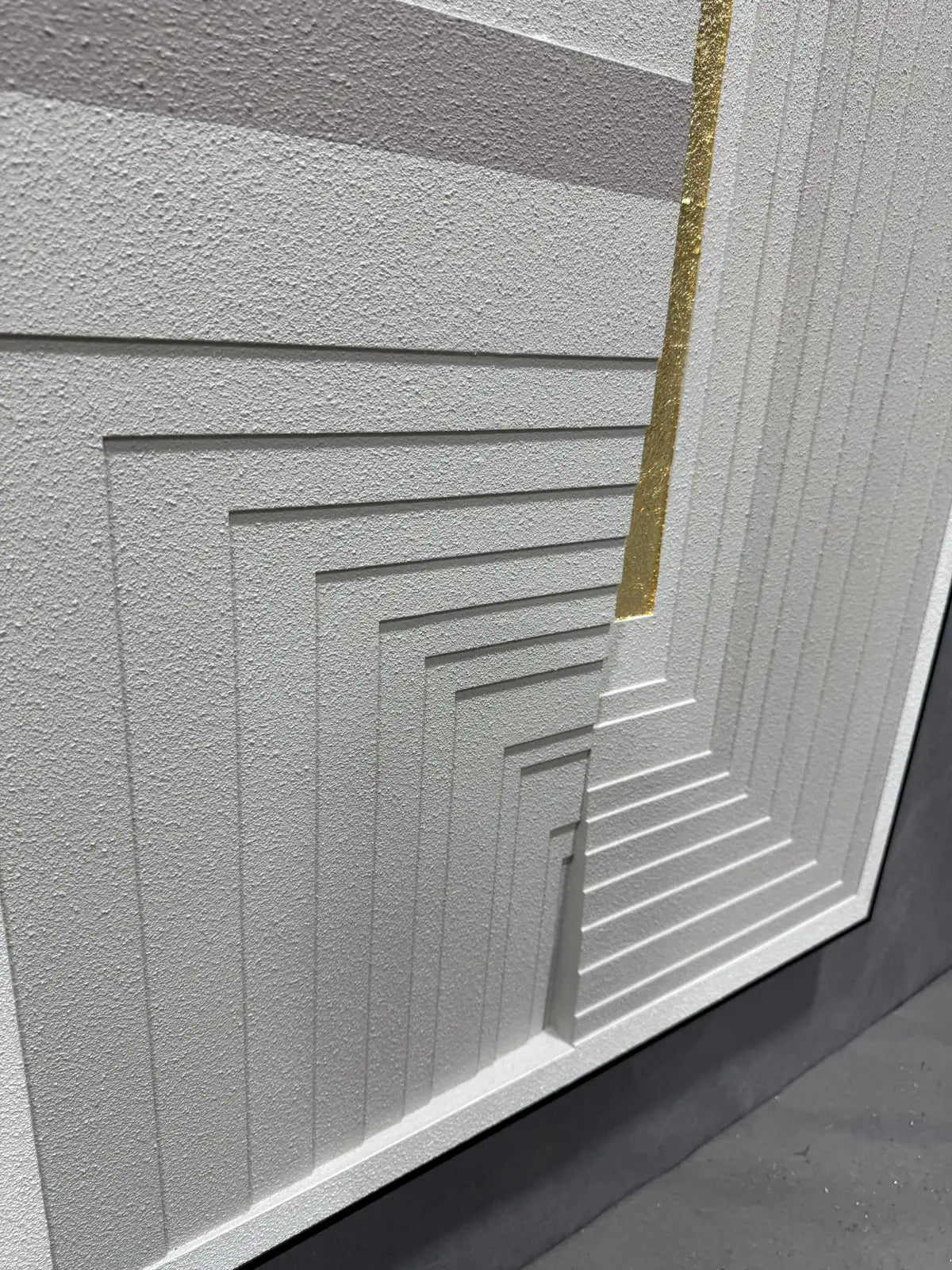 Metallic Gold Foil Abstract Wall Art Vertical Design | Art Smiley Decor UAE