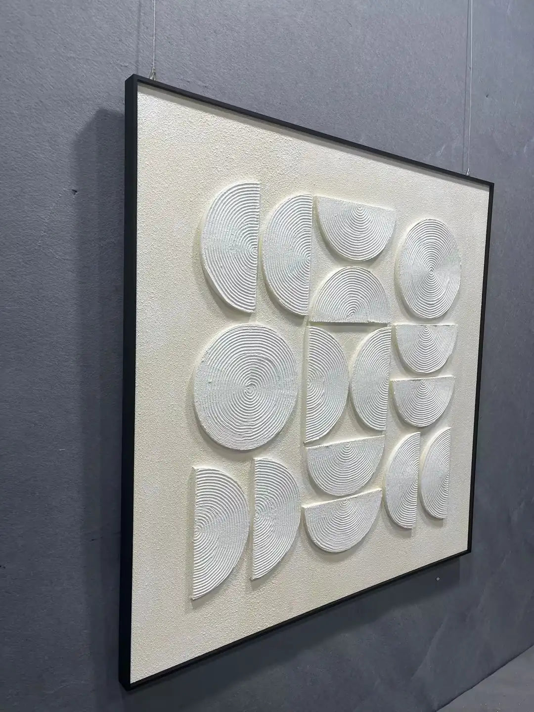 Grain Wood Carving Hand Painted Wall Art Square Design | Art Smiley Decor UAE