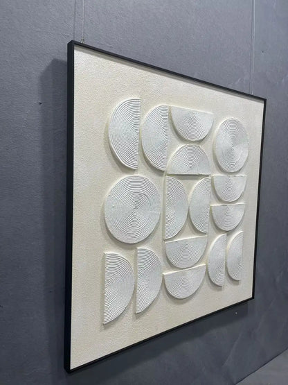 Grain Wood Carving Hand Painted Wall Art Square Design | Art Smiley Decor UAE