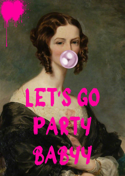 Let S Go Party Batt Typography