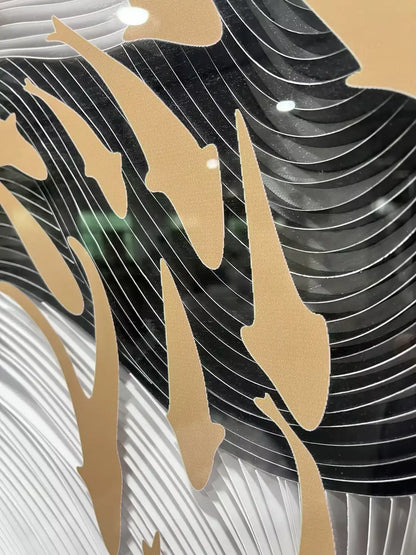 Folded Paper Art Contemporary Wall Decor Vertical Design | Art Smiley Decor UAE