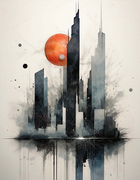 Celestial Rise Over Downtown Dubai Wall Art