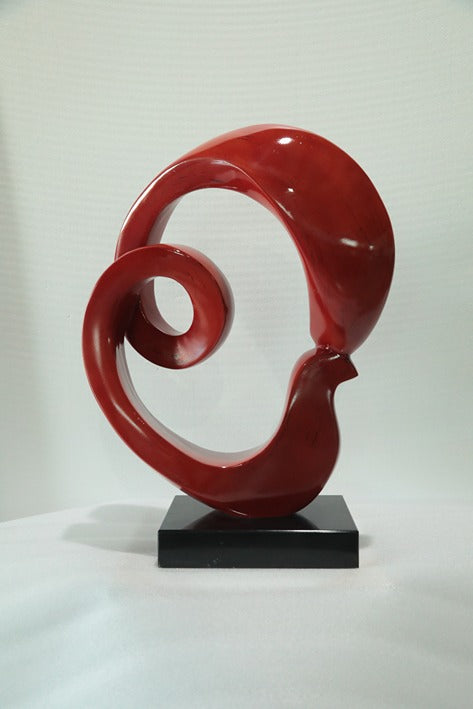 Red Swirl Resin Sculpture artistic sculpture by Artsmiley