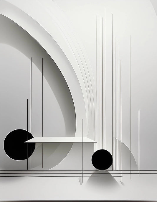 Structural Form With Lines Wall Art