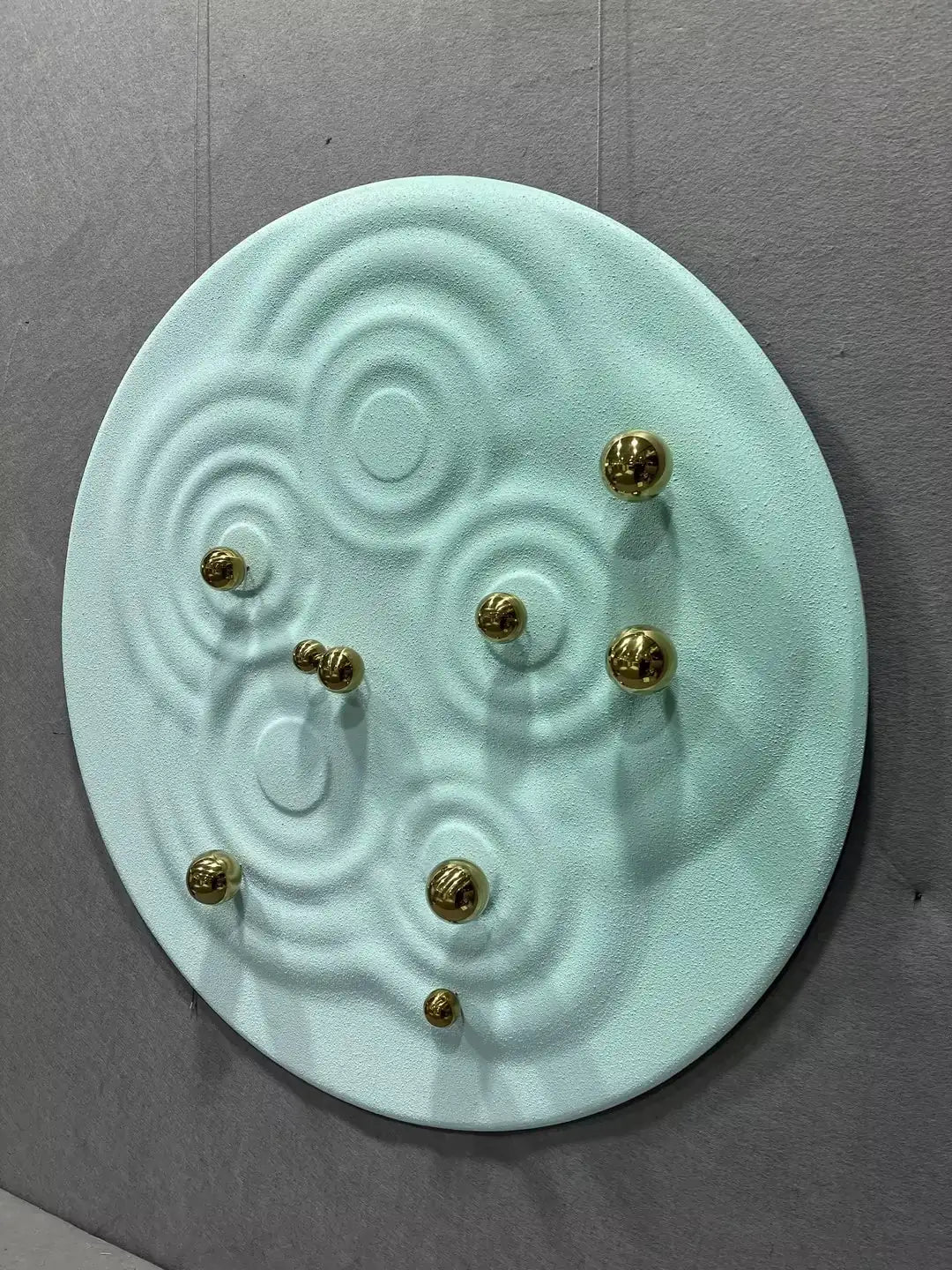 Grain Wood Carving Hand Painted Wall Art Round Design | Art Smiley Decor UAE