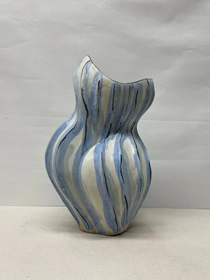 Wavy Stripe Ceramic Vase