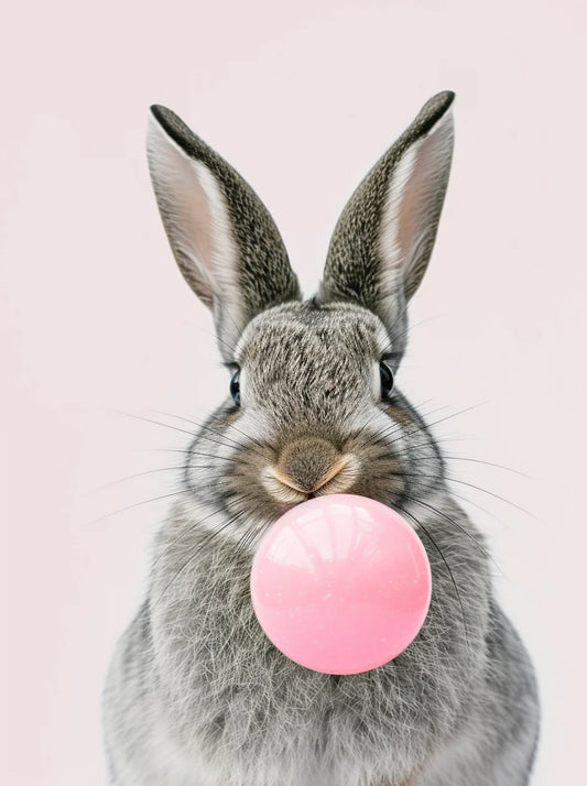Rabbit Blowing Bubblegum