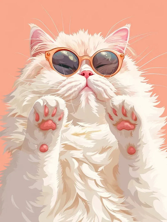 Trendy Cat In Shades Of Cool