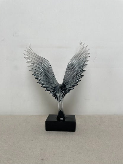 Angel Wings Silver Resin Sculpture artistic sculpture by Artsmiley