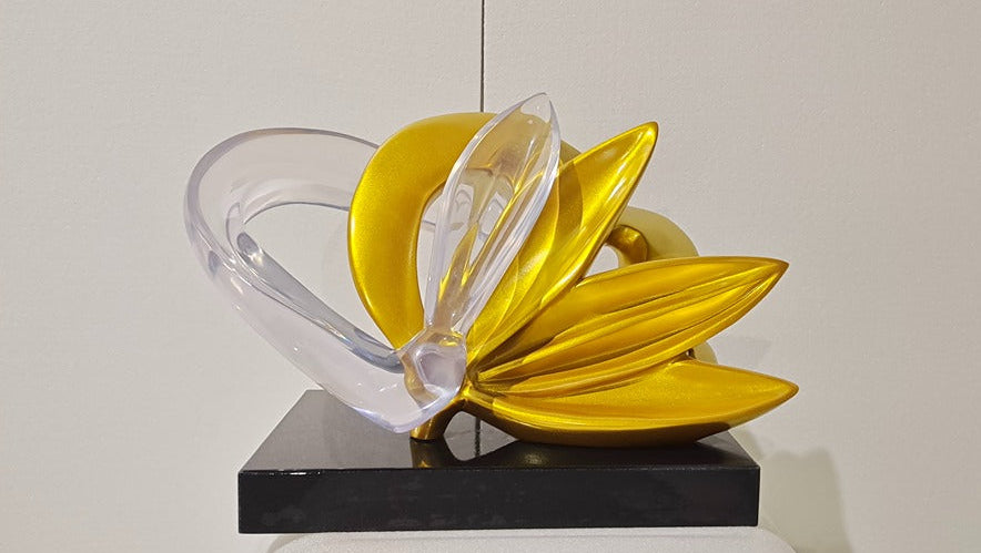 Gold Petal Resin Sculpture