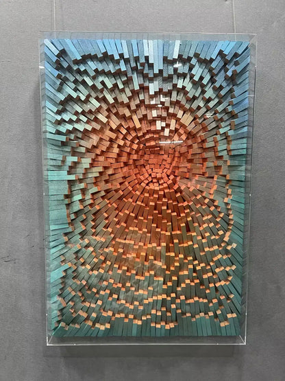 Artisan Wood Carving Hand Painted Wall Art Vertical Design | Art Smiley Decor UAE