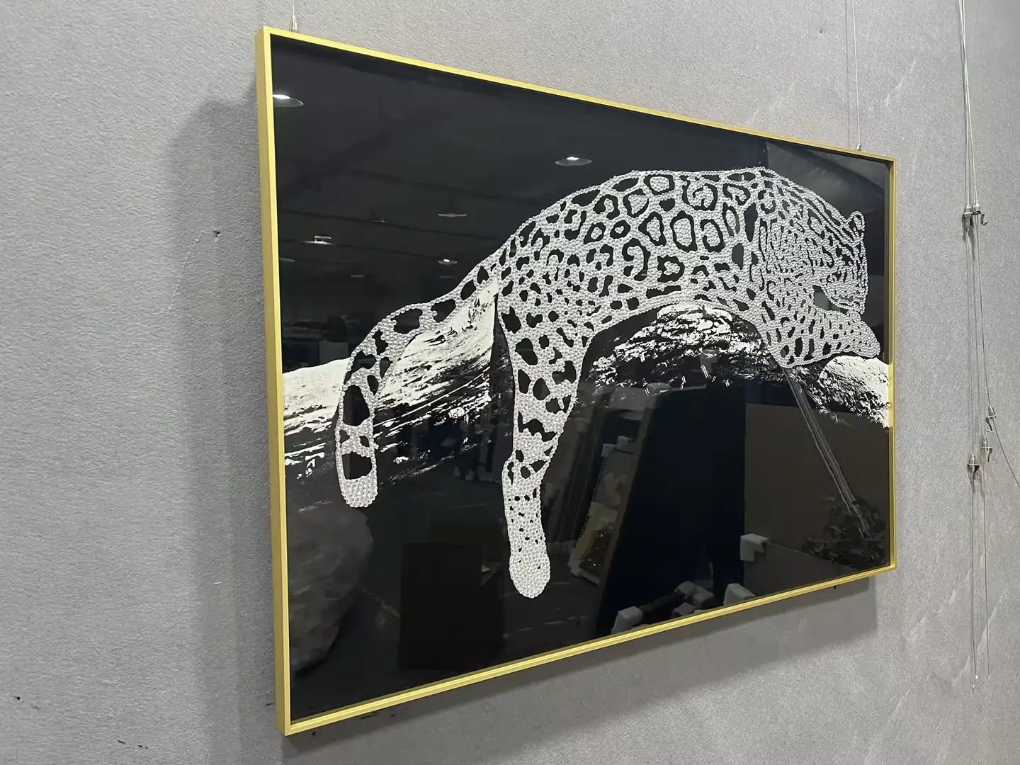 Crystal Leopard Wall Decor Landscape Design | Art Smiley Decor UAE