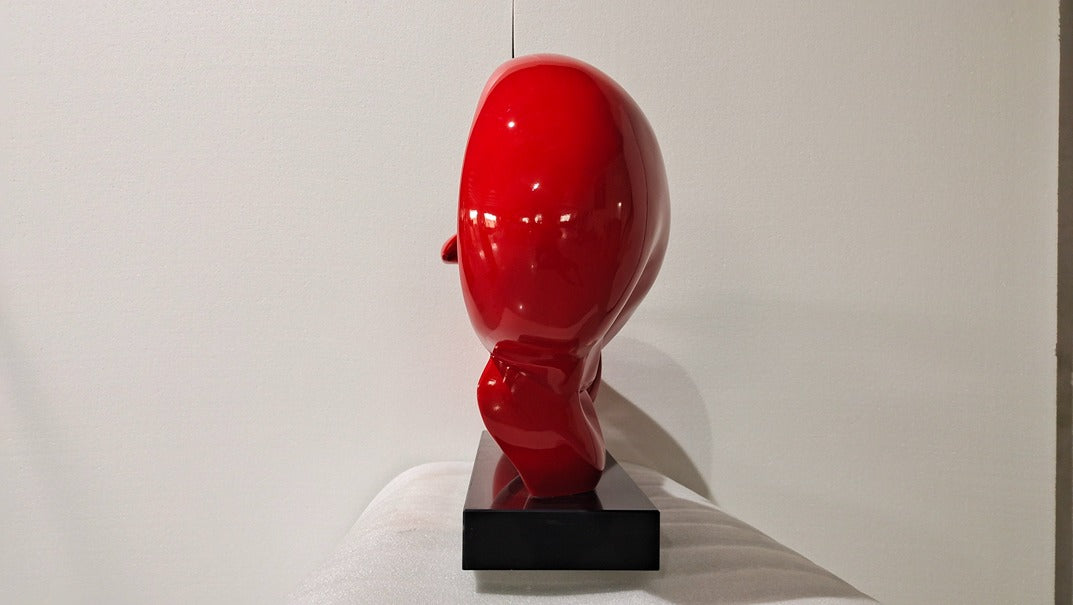 Red Dynamic Resin Sculpture
