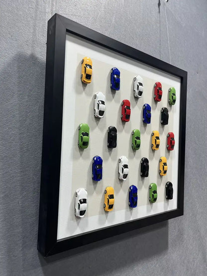 Toy Car Shadow Box Wall Decor Square Design | Art Smiley Decor UAE