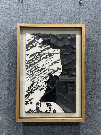 Pressed Paper Art Contemporary Wall Decor Vertical Design | Art Smiley Decor UAE
