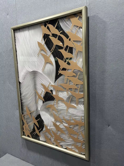 Folded Paper Art Contemporary Wall Decor Vertical Design | Art Smiley Decor UAE