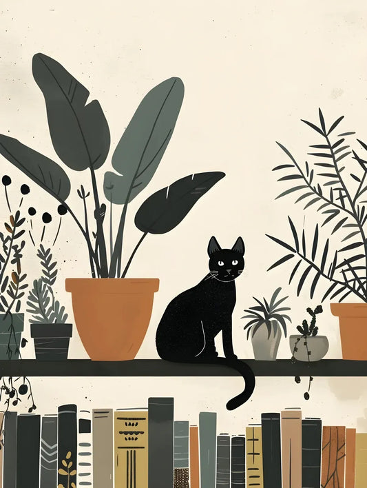 Black Cat In A World Of Books
