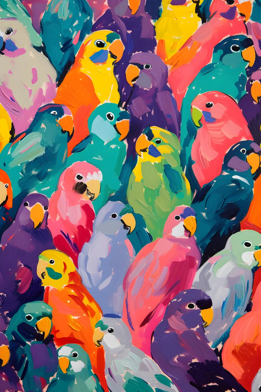 ببغاء ملون نابض بالحياة