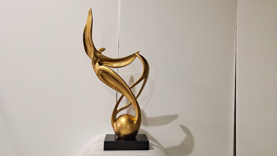 Gold Twist Resin Sculpture