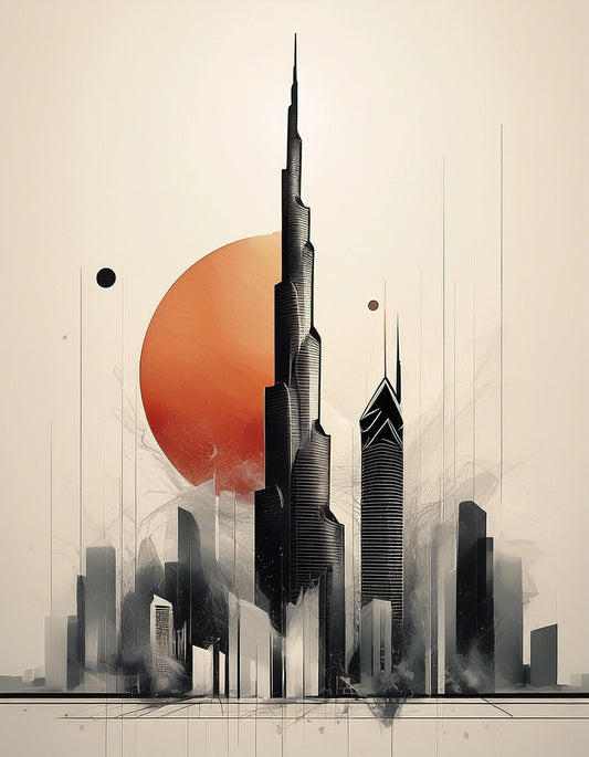 Sunset Empire Dubai Skyline Dreams Wall Art