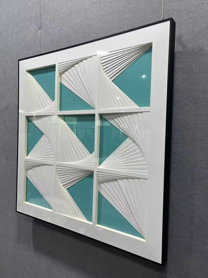 Dimensional Paper Art Contemporary Wall Decor Square Design | Art Smiley Decor UAE