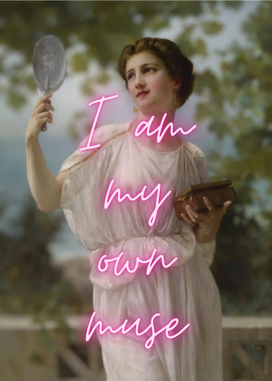 أنا ملهمتي الخاصة في فن الطباعة الجمالي