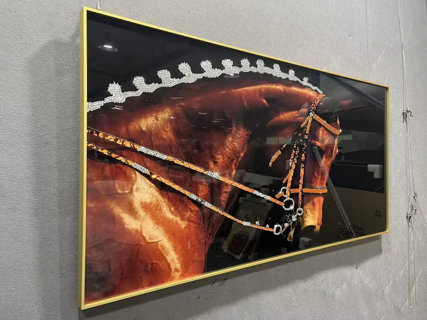 Crystal Horse Luxury Wall Art Landscape Design | Art Smiley Decor UAE