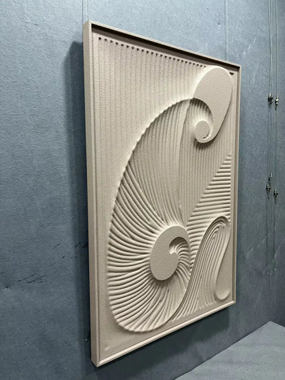 Dark Wood Carving Hand Painted Wall Art Vertical Design | Art Smiley Decor UAE