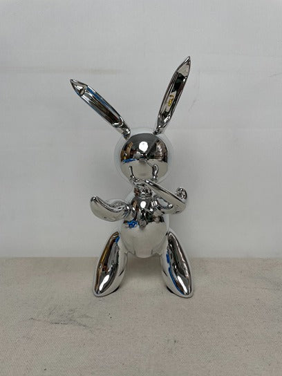 Balloon Rabbit Silver Resin Sculpture artistic sculpture by Artsmiley