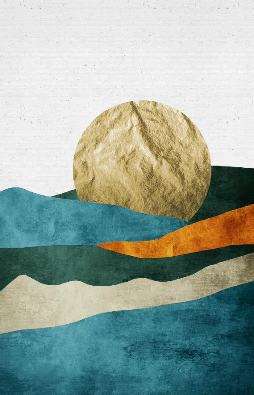 Golden Multicolor Landscape Abstract